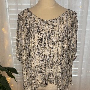 Chic Black and White Women's Blouse 100% Silk